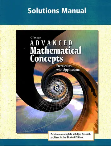 Cover of Advanced Mathematical Concepts, Solutions Manual