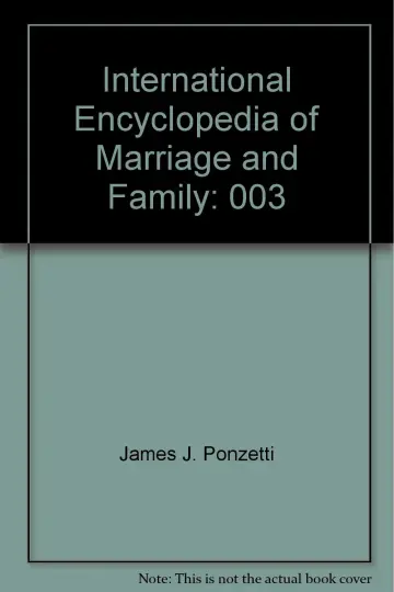 Cover of International Encyclopedia of Marriage and Family