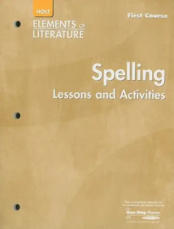 Cover of Elements of Literature, Grade 7 Spelling First Course