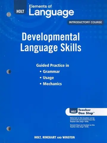 Cover of Elements of Language, Grade 6 Developmental Language Skills