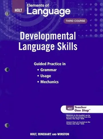Cover of Elements of Language, Grade 9 Developmental Language Skills