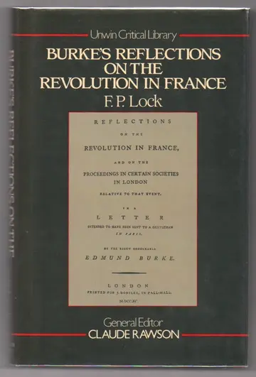 Cover of Burke's "Reflections on the Revolution in France"