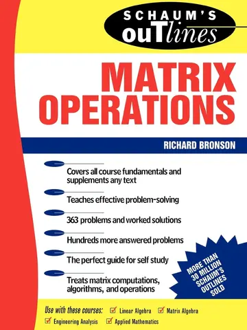 Cover of Schaum's Outline of Theory and Problems of Matrix Operations