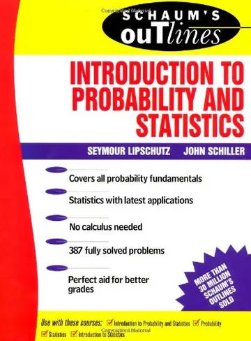 Cover of Schaum's Outline of Introduction to Probability and Statistics