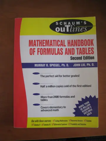 Cover of Schaum's Mathematical Handbook of Formulas and Tables
