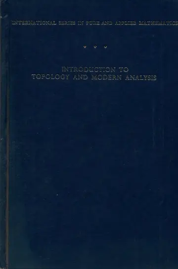 Cover of Introduction to Topology and Modern Analysis