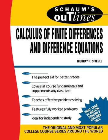 Cover of Schaum's Outline of Theory and Problems of Calculus of Finite Differences and Difference Equations