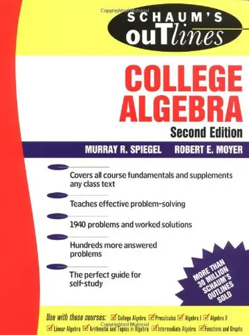 Cover of Schaum's Outline of College Algebra