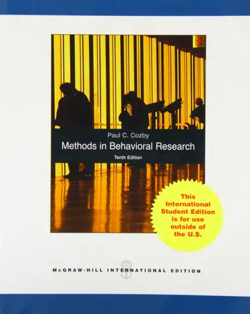 Cover of Methods in Behavioral Research