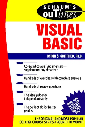 Cover of Schaum's Outline of Theory and Problems of Programming with Visual Basic