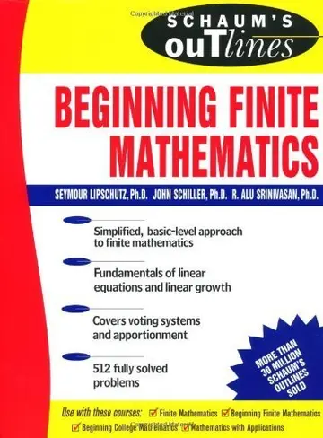 Cover of Schaum's Outline of Theory and Problems of Beginning Finite Mathematics