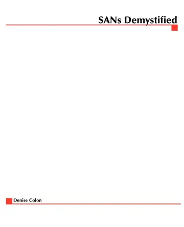 Cover of SANs Demystified
