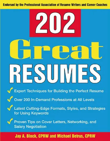 Cover of 202 Great Resumes (CAREER (EXCLUDE VGM))