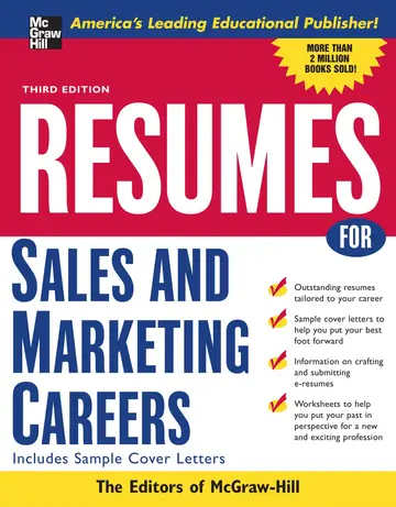 Cover of Resumes for Sales and Marketing Careers, Third edition