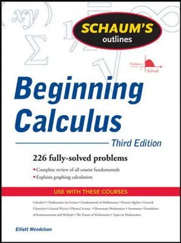 Cover of Schaum's Outline of Beginning Calculus