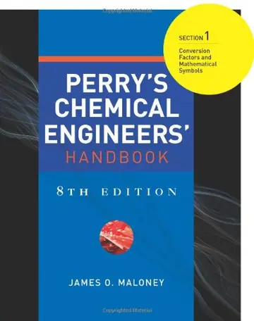 Cover of Perry's Chemical Engineers' Handbook 8/E Section 1