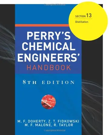 Cover of Perry's Chemical Engineers' Handbook 8/E Section 13