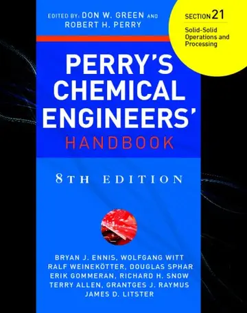 Cover of Perry's Chemical Engineers' Handbook 8/E Section 21