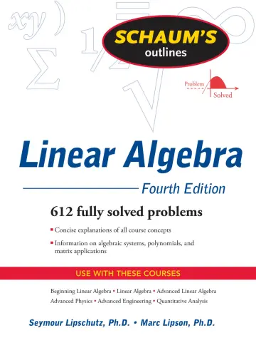 Cover of Schaum's Outline of Linear Algebra 4th Edition