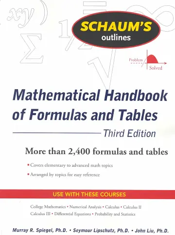 Cover of Schaum's Outlines Mathematical Handbook of Formulas and Tables