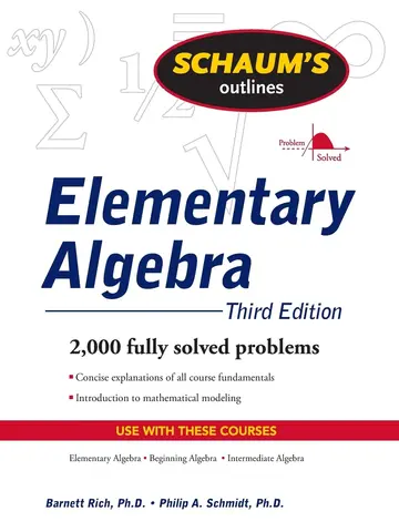 Cover of Schaum's Outline of Elementary Algebra, 3ed