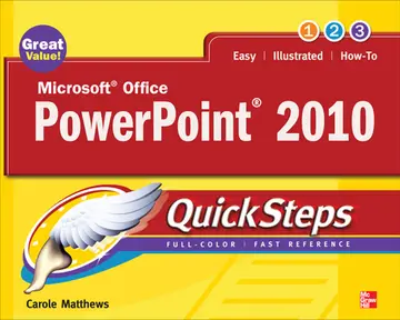 Cover of Microsoft Office Powerpoint 2010 Quicksteps