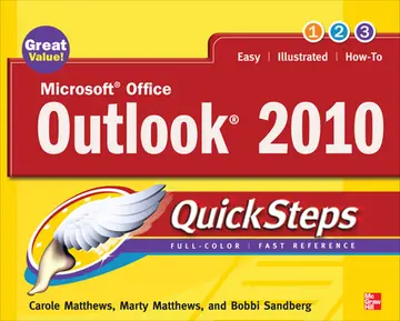 Cover of Microsoft Office Outlook 2010 Quicksteps
