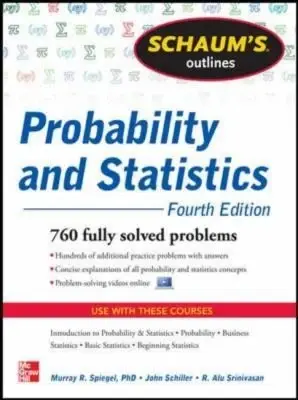 Cover of Schaum's Outline of Probability and Statistics, 4th Edition