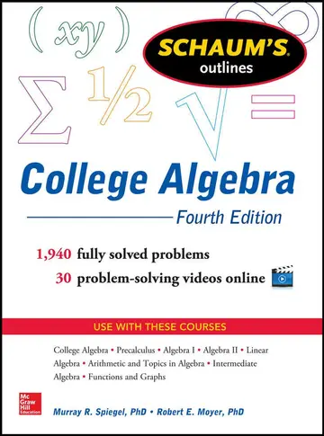 Cover of Schaum's Outline of College Algebra