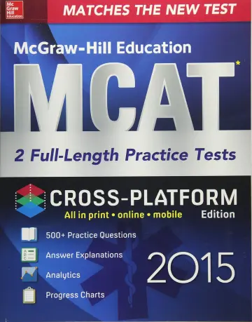 Cover of McGraw-Hill Education MCAT 2 Full-length Practice Tests 2015, Cross-Platform Edition