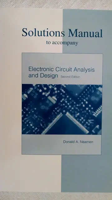 Cover of Instructor's Solutions Manual to Accompany Electronic Circuit Analysis and Design
