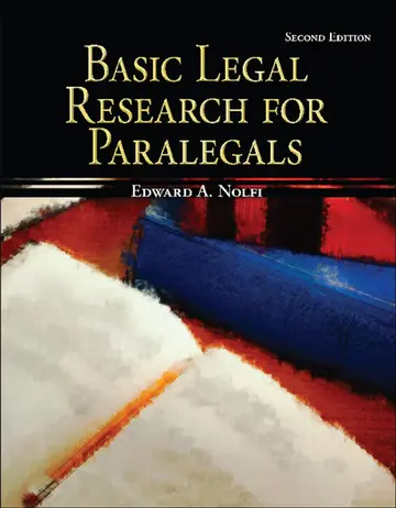 Cover of Basic Legal Research for Paralegals
