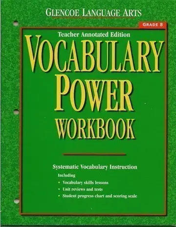 Cover of Glencoe Language Arts Vocabulary Power Workbook Grade 8 Tae