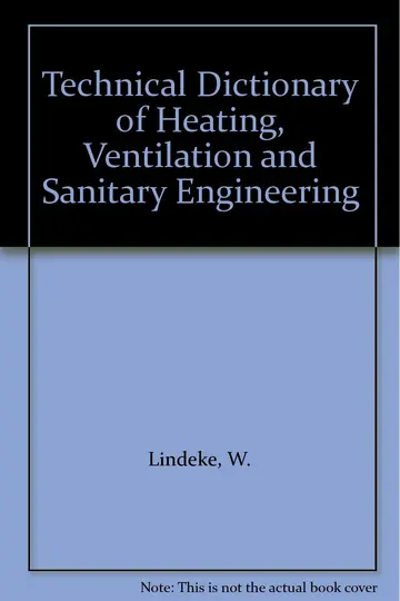 Cover of Technical Dictionary of Heating, Ventilation and Sanitary Engineering
