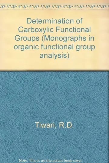 Cover of The determination of carboxylic functional groups