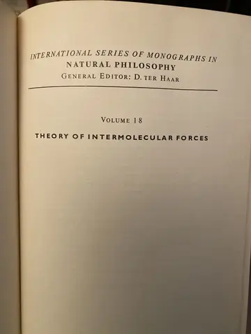 Cover of Theory of Intermolecular Forces