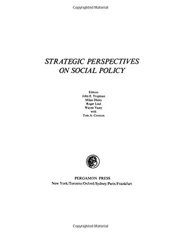 Cover of Strategic perspectives on social policy (Pergamon international library of science, technology, engineering, and social studies)