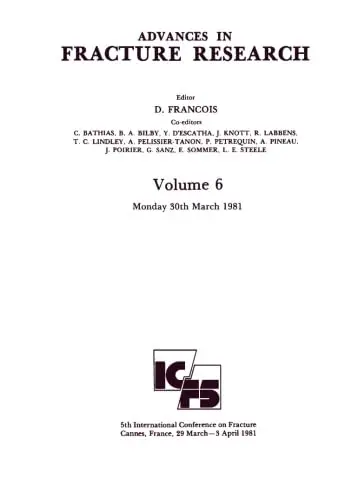 Cover of Advances in Fracture Research