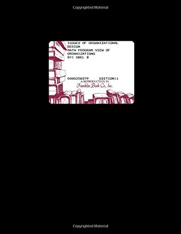 Cover of Issues of Organizational Design