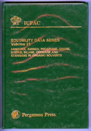 Cover of Ammonia, Amines, Phosphine Arsine, Stibine, Silane, Germane and Stannane in Organic Solvents