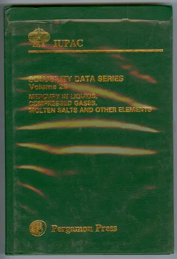 Cover of Mercury in Liquids, Compressed Gases, Molten Salts and Other Elements