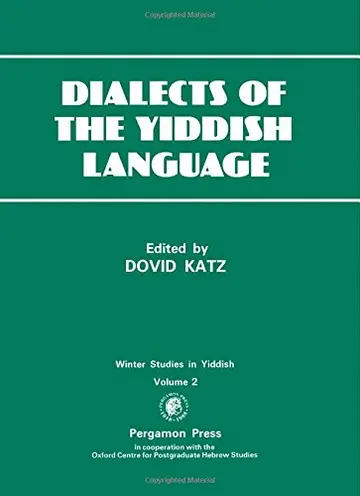 Cover of Dialects of the Yiddish Language