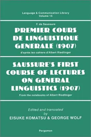 Cover of Saussure's First Course of Lectures on General Linguistics, 1907