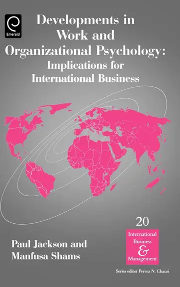 Cover of Developments in Work and Organizational Psychology