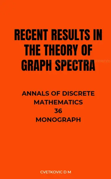 Cover of Recent Results in the Theory of Graph Spectra