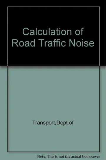 Cover of Calculation of road traffic noise