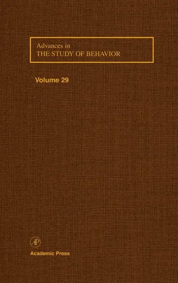 Cover of Advances in the Study of Behavior