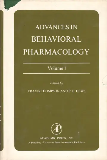 Cover of Advances in Behavioural Pharmacology