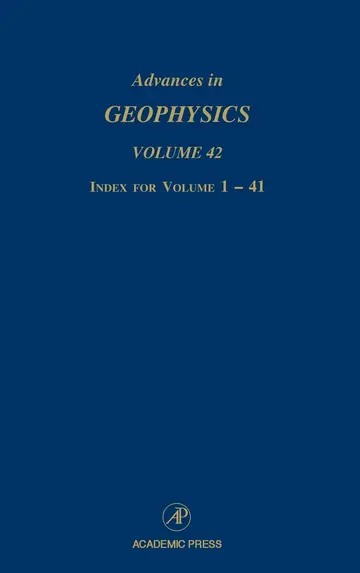 Cover of Advances in Geophysics