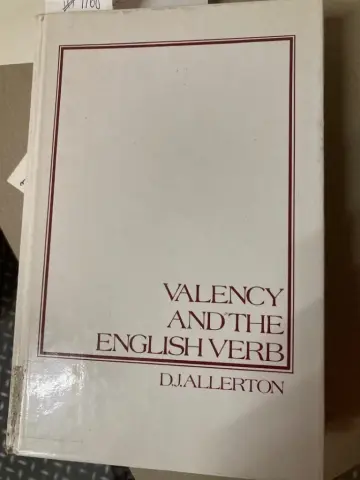 Cover of Valency and the English Verb